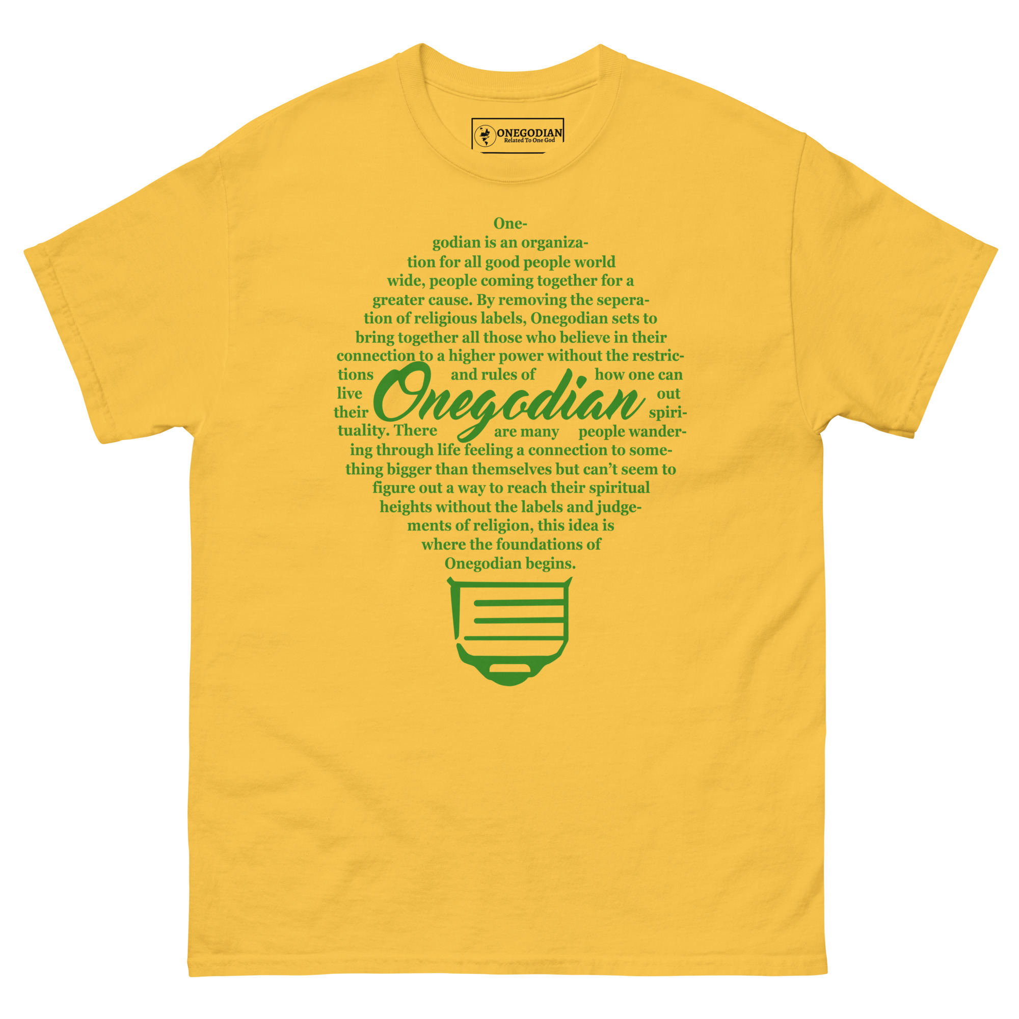 The Onegodian Lightbulb - Unisex classic tee - Green - Image 2