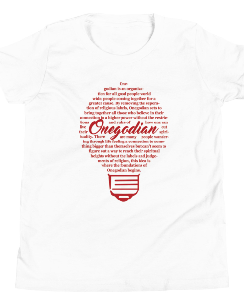 The Onegodian Idea - Youth Short Sleeve T-Shirt - Red Lightbulb
