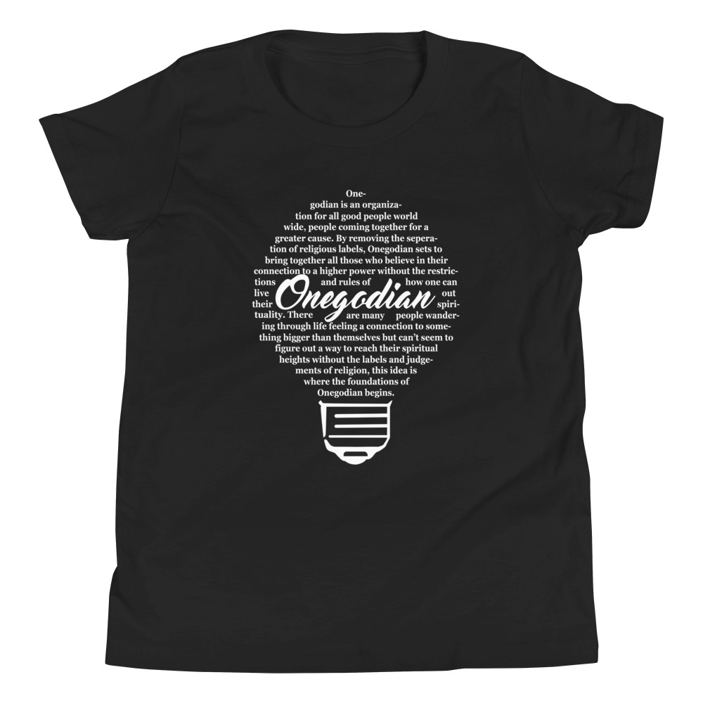 The Onegodian Idea - Youth Short Sleeve T-Shirt - White Lightbulb - Image 9
