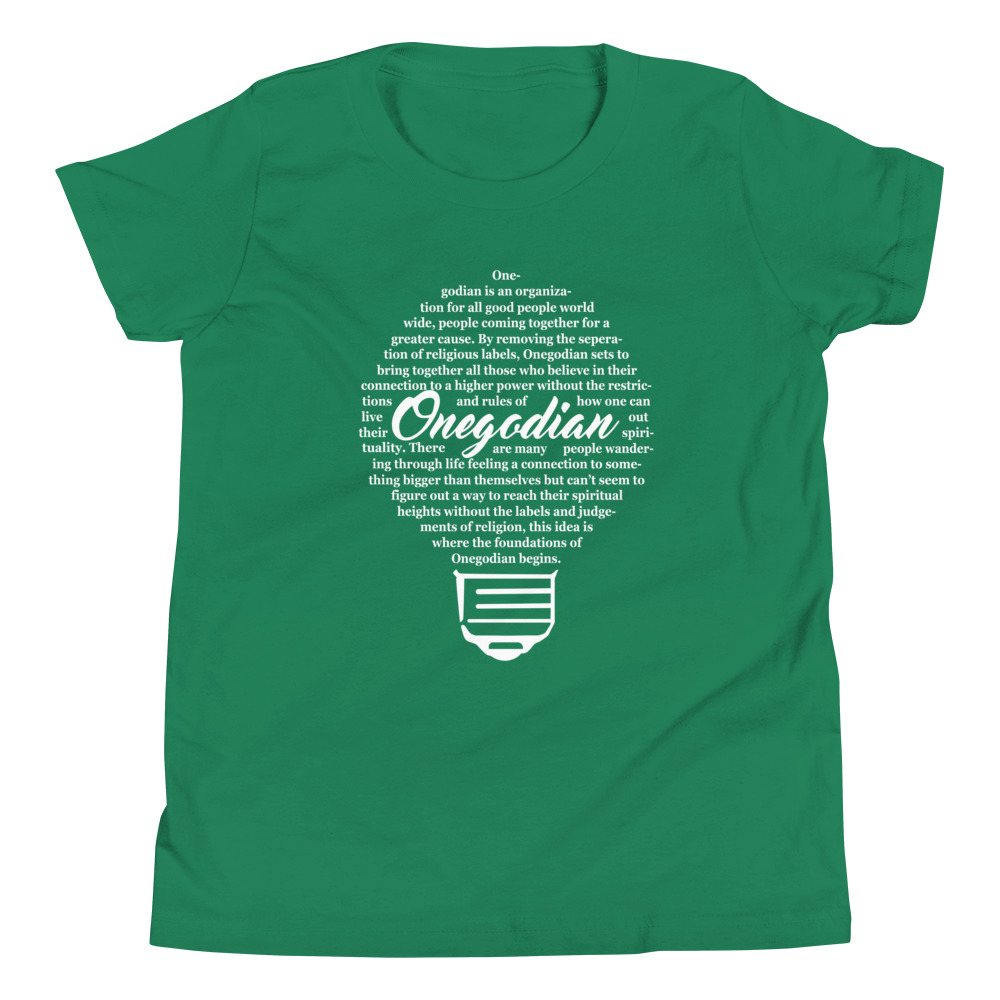 The Onegodian Idea - Youth Short Sleeve T-Shirt - White Lightbulb - Image 2