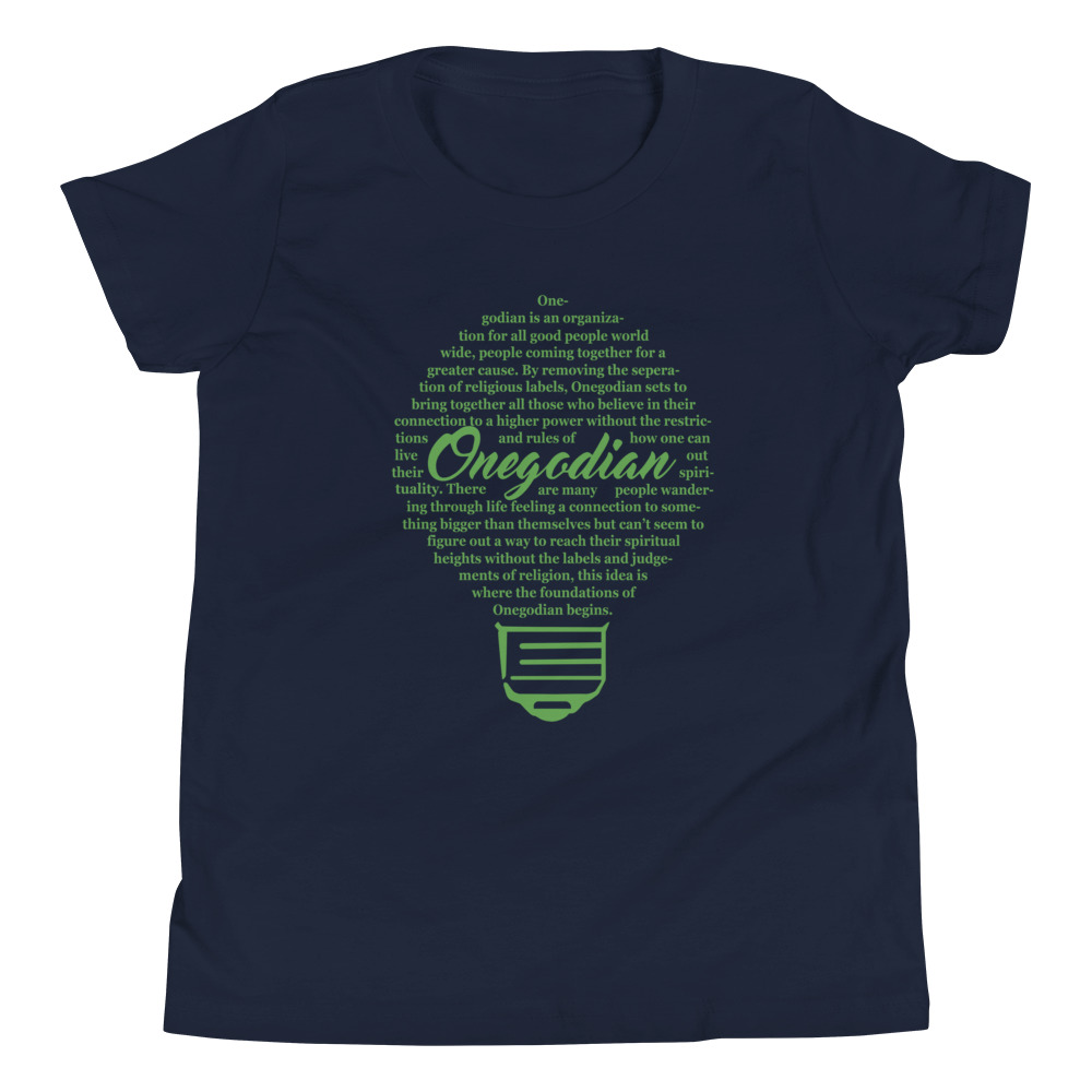 The Onegodian Idea - Youth Short Sleeve T-Shirt - Green Lightbulb - Image 3
