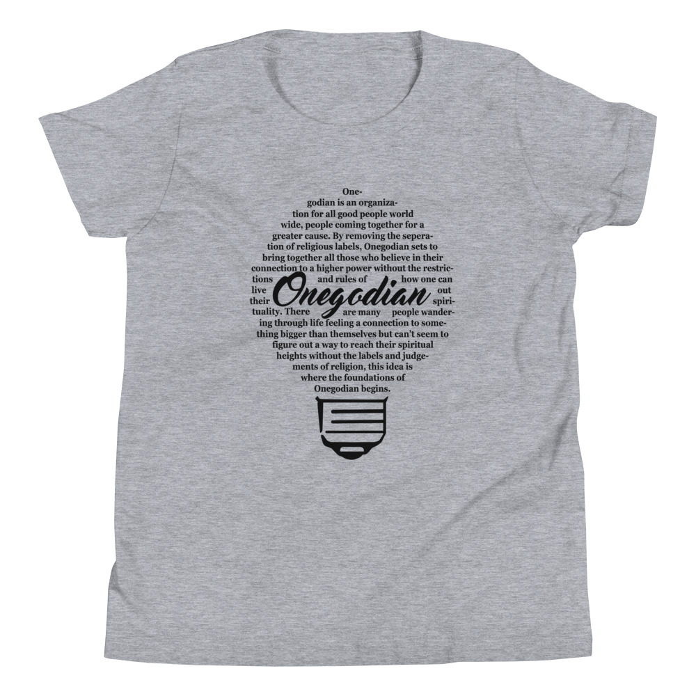 The Onegodian Idea - Youth Short Sleeve T-Shirt - Black Lightbulb - Image 2