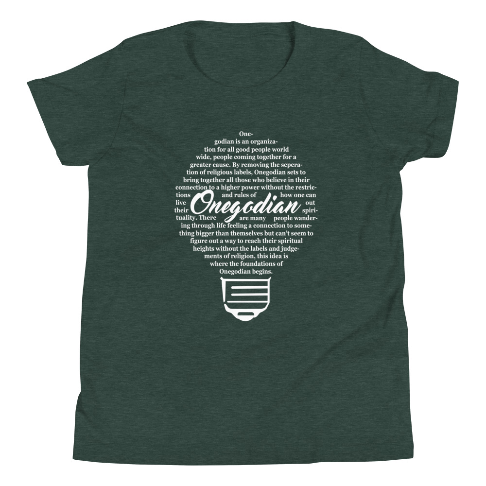 The Onegodian Idea - Youth Short Sleeve T-Shirt - White Lightbulb - Image 3