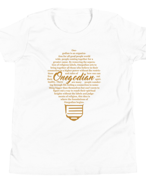 The Onegodian Idea - Youth Short Sleeve T-Shirt - Gold Lightbulb