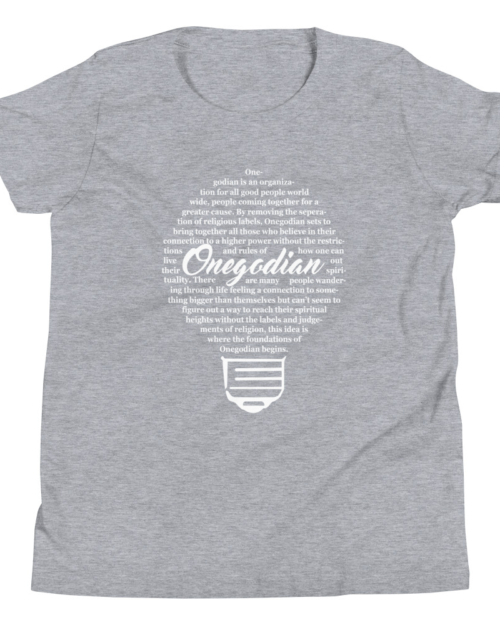 The Onegodian Idea - Youth Short Sleeve T-Shirt - White Lightbulb