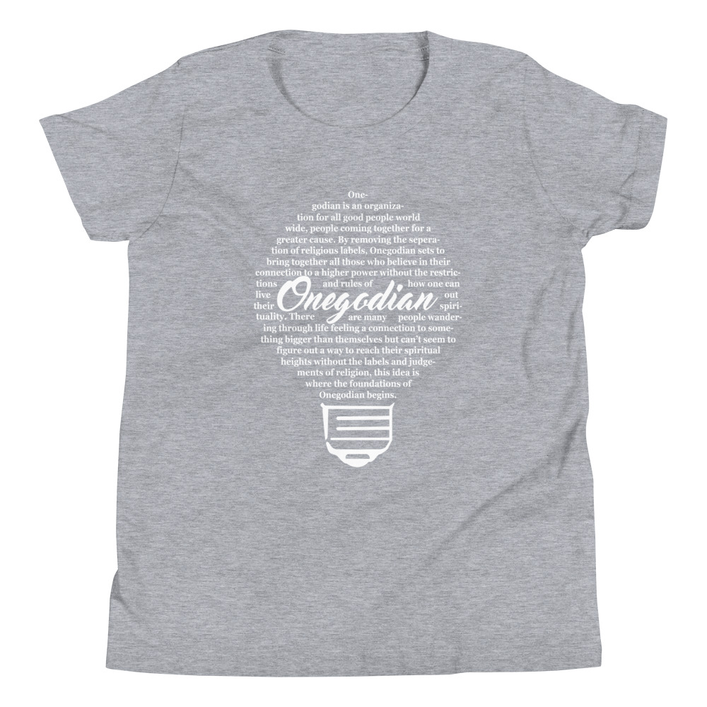 The Onegodian Idea - Youth Short Sleeve T-Shirt - White Lightbulb