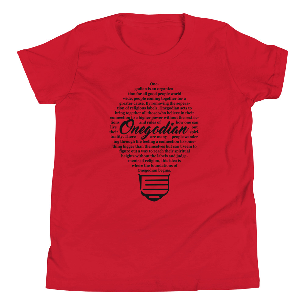 The Onegodian Idea - Youth Short Sleeve T-Shirt - Black Lightbulb - Image 3