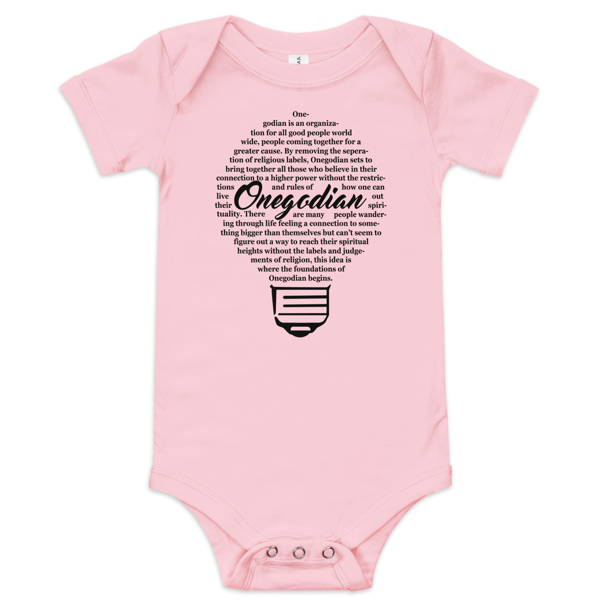 The Onegodian Idea – Baby Short Sleeve One Piece – Black Lightbulb - Image 2