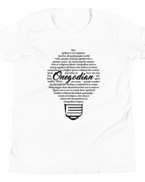 The Onegodian Idea - Youth Short Sleeve T-Shirt - Black Lightbulb