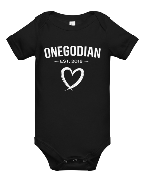 OneGodian: Est. With Love – Baby short sleeve one piece – White