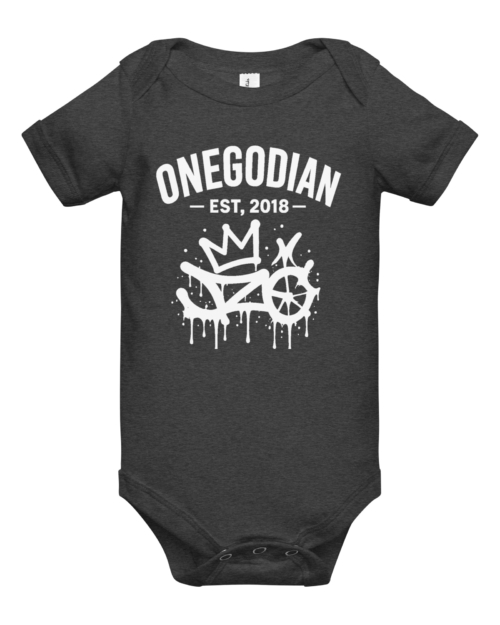 ONEGODIAN: New King – Baby short sleeve one piece – White