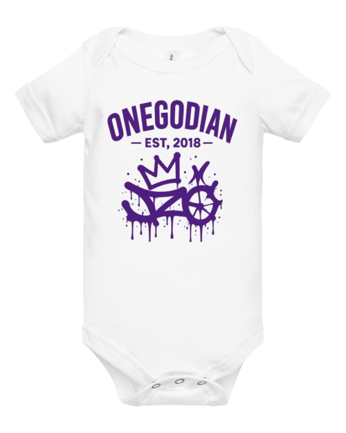ONEGODIAN: New King – Baby short sleeve one piece – Purple