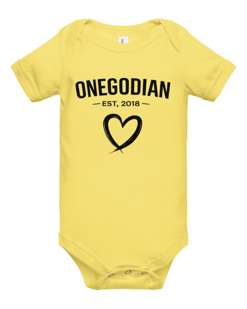 OneGodian: Est. With Love – Baby short sleeve one piece – Black