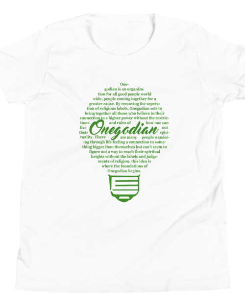 The Onegodian Idea - Youth Short Sleeve T-Shirt - Green Lightbulb