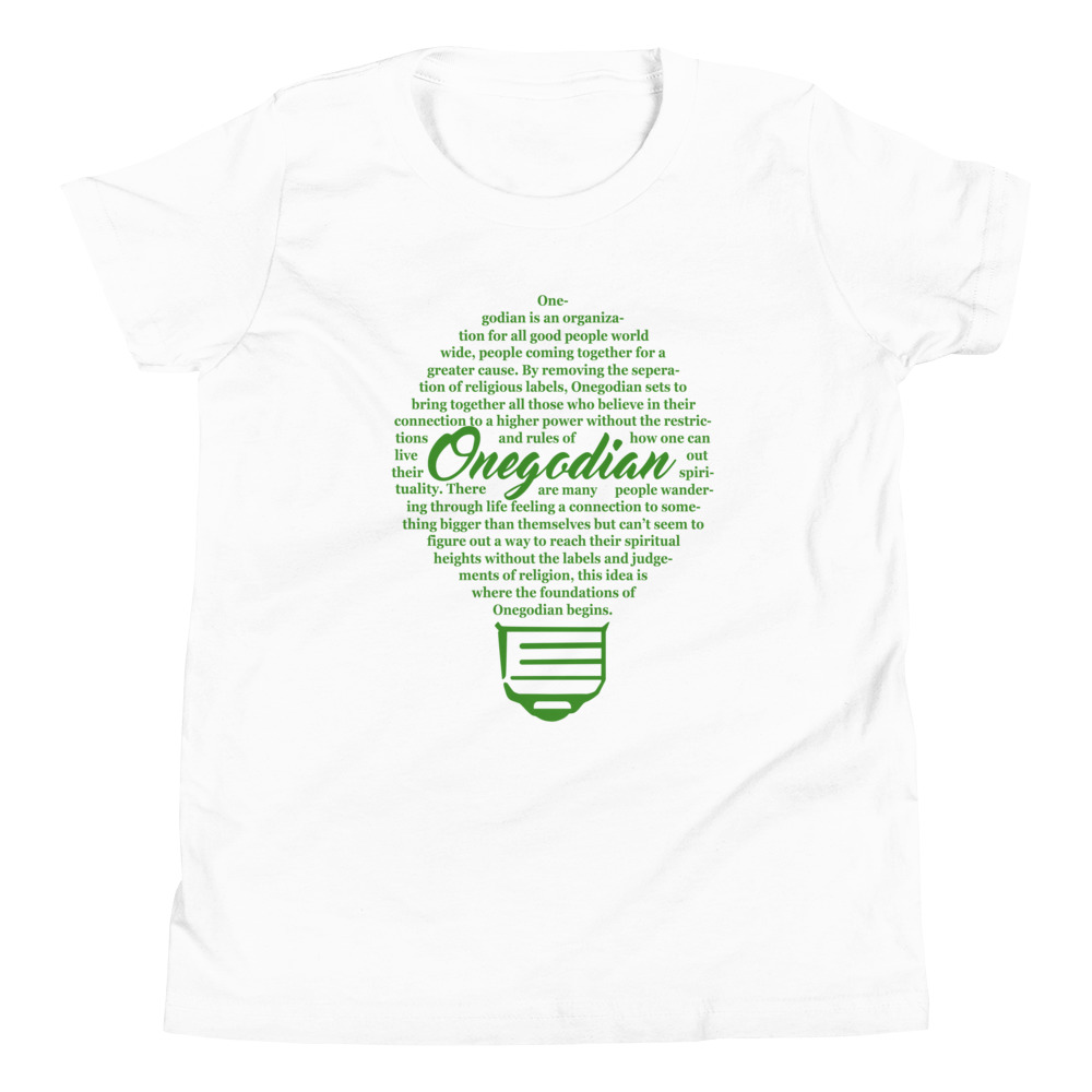 The Onegodian Idea - Youth Short Sleeve T-Shirt - Green Lightbulb