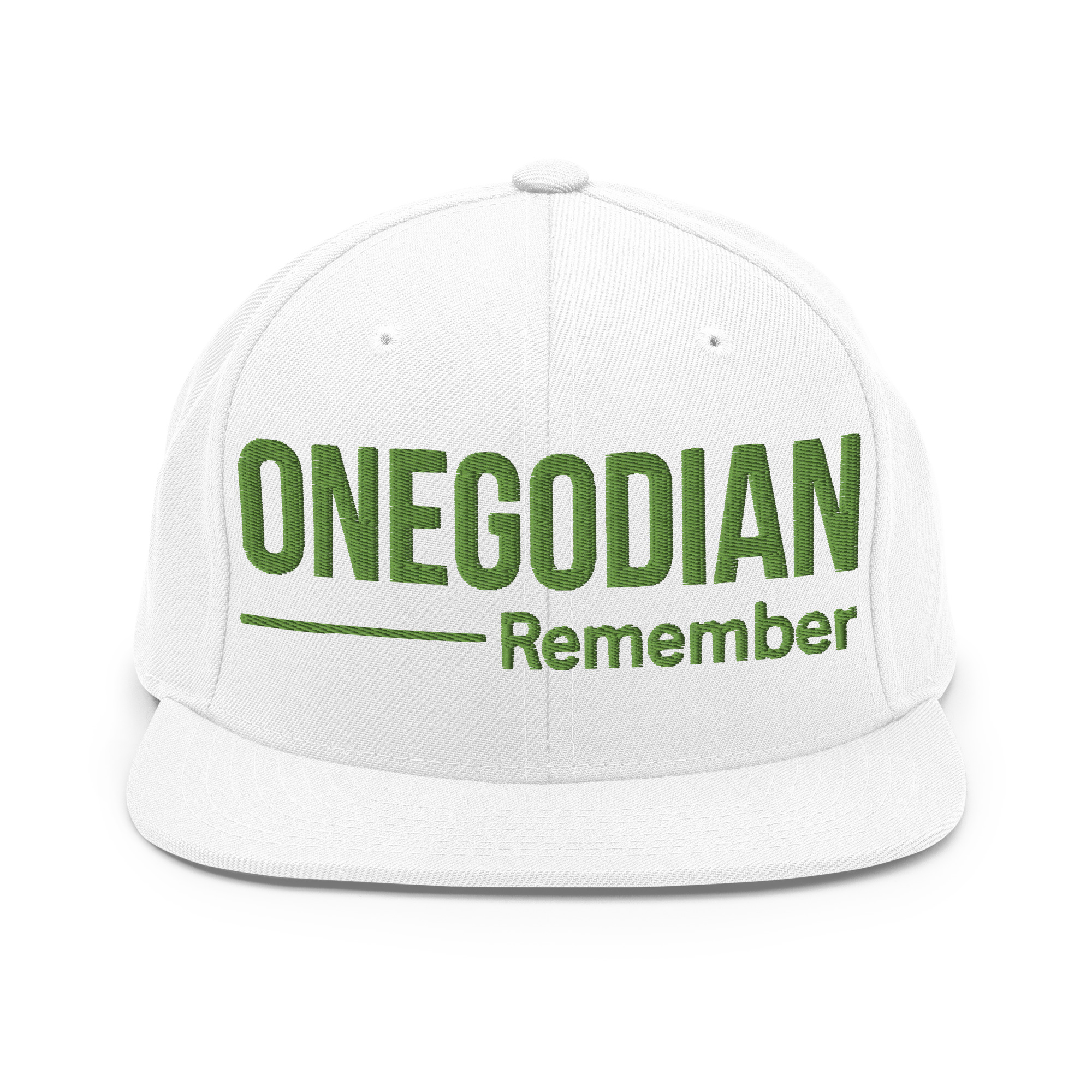 ONEGODIAN: Remember – Snapback Hat – Olive - Image 3