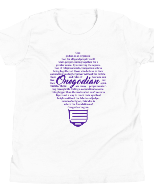 The Onegodian Idea - Youth Short Sleeve T-Shirt - Purple Lightbulb