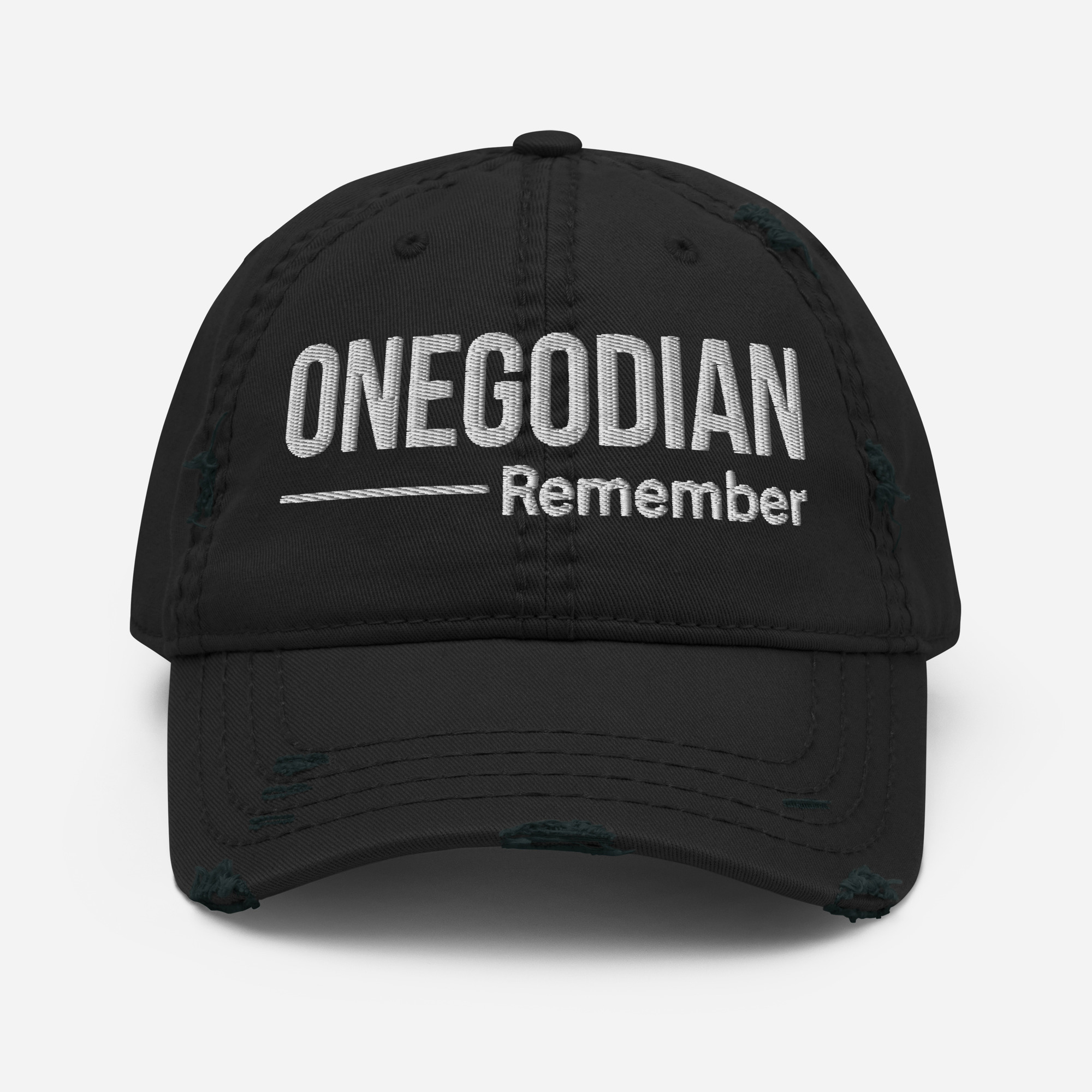 ONEGODIAN: Remember – Distressed Dad Hat