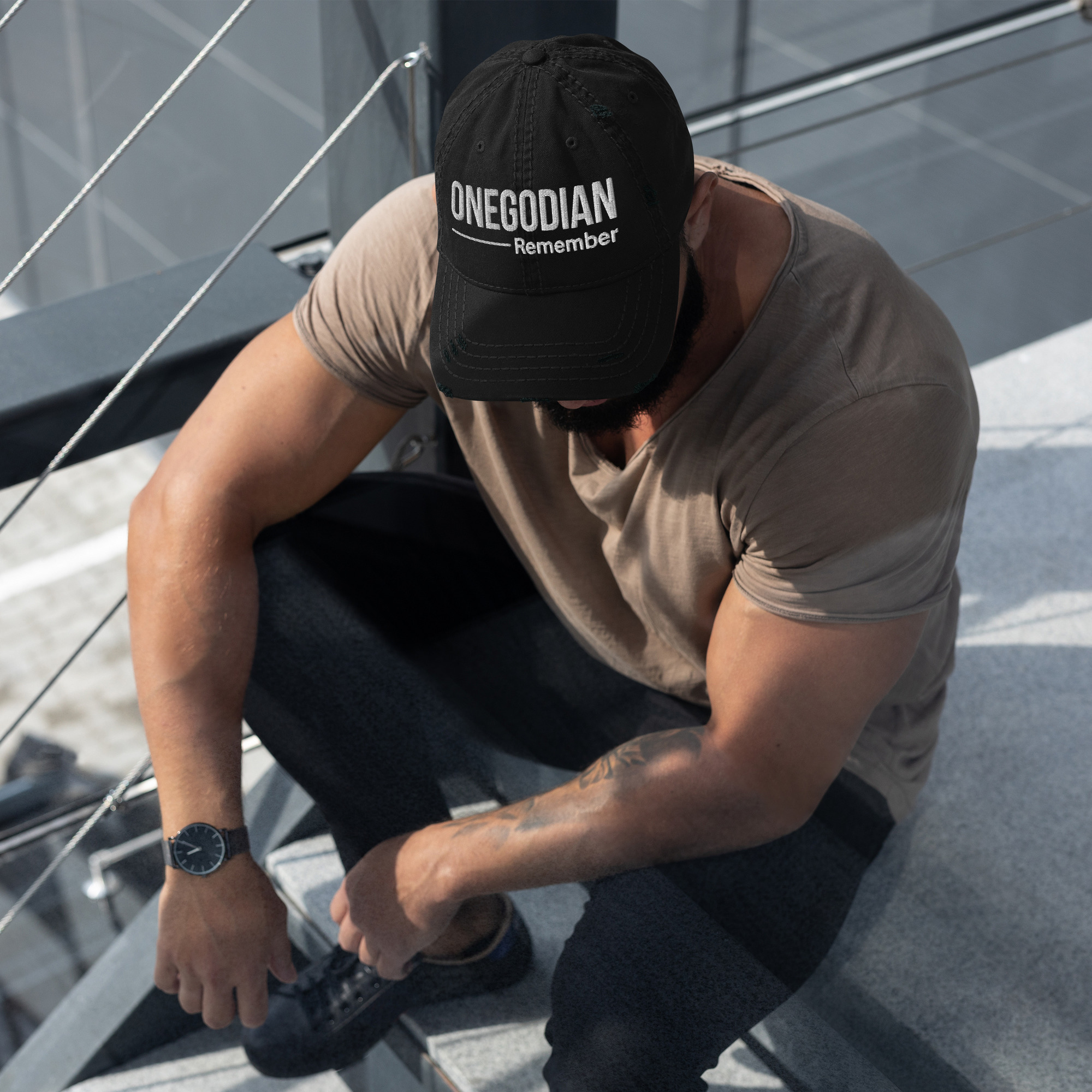 ONEGODIAN: Remember – Distressed Dad Hat - Image 4