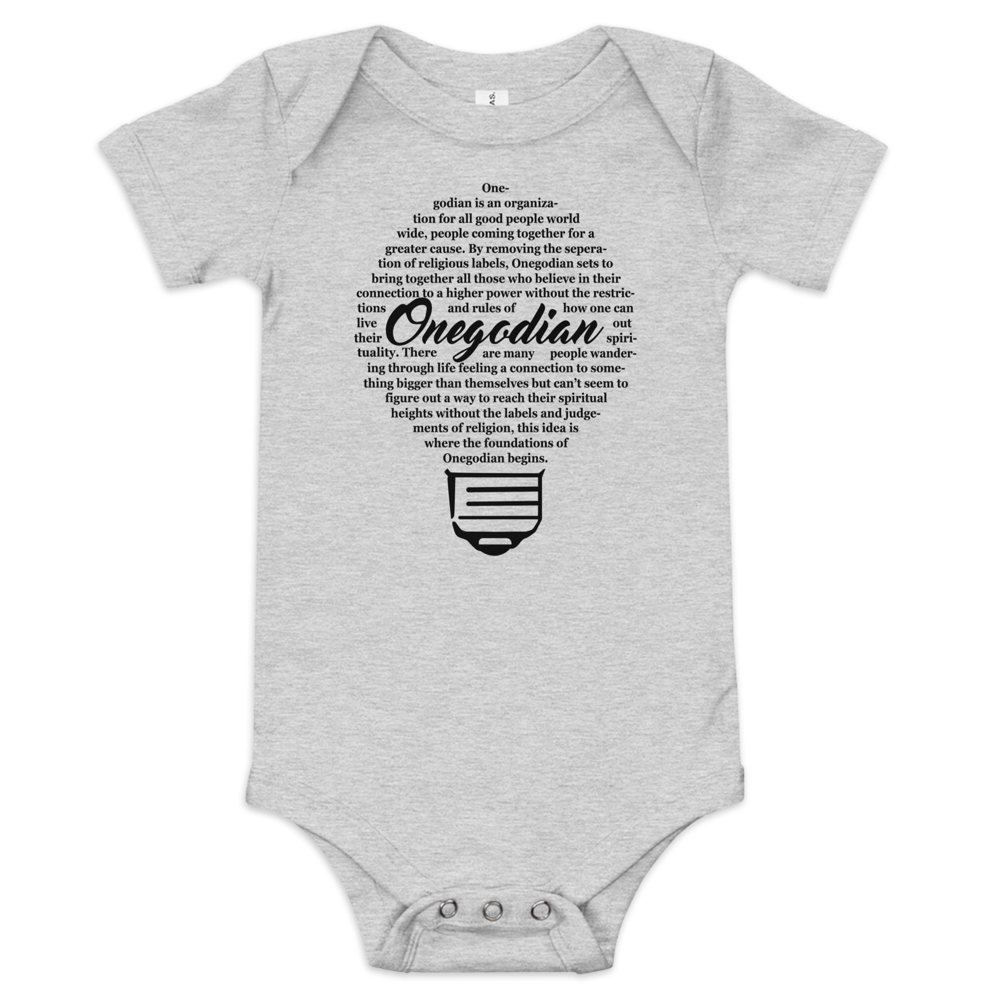 The Onegodian Idea – Baby Short Sleeve One Piece – Black Lightbulb