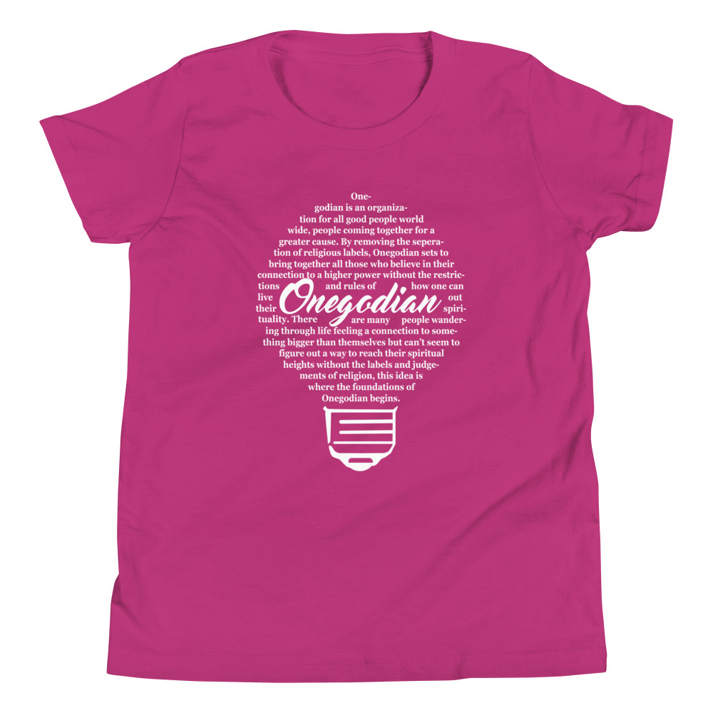 The Onegodian Idea - Youth Short Sleeve T-Shirt - White Lightbulb - Image 4