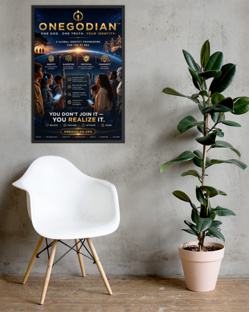 Onegodian Ai Art - I Love Onegodian 1 - Framed Photo Paper Poster