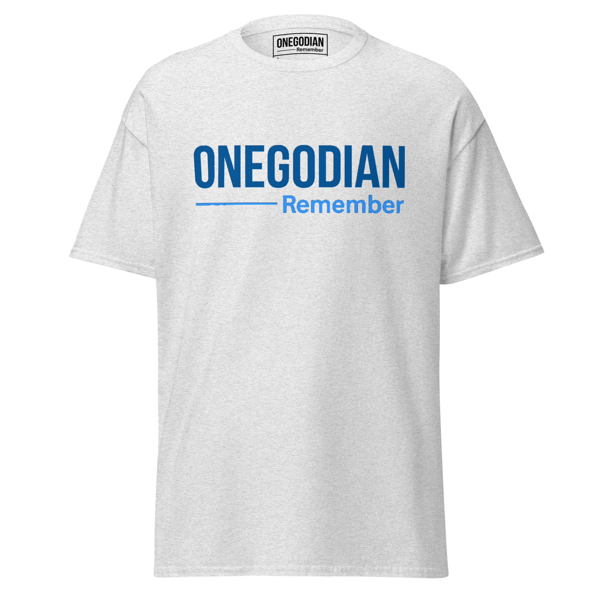 ONEGODIAN: Remember – Unisex classic tee - Royal & Aqua - Image 5