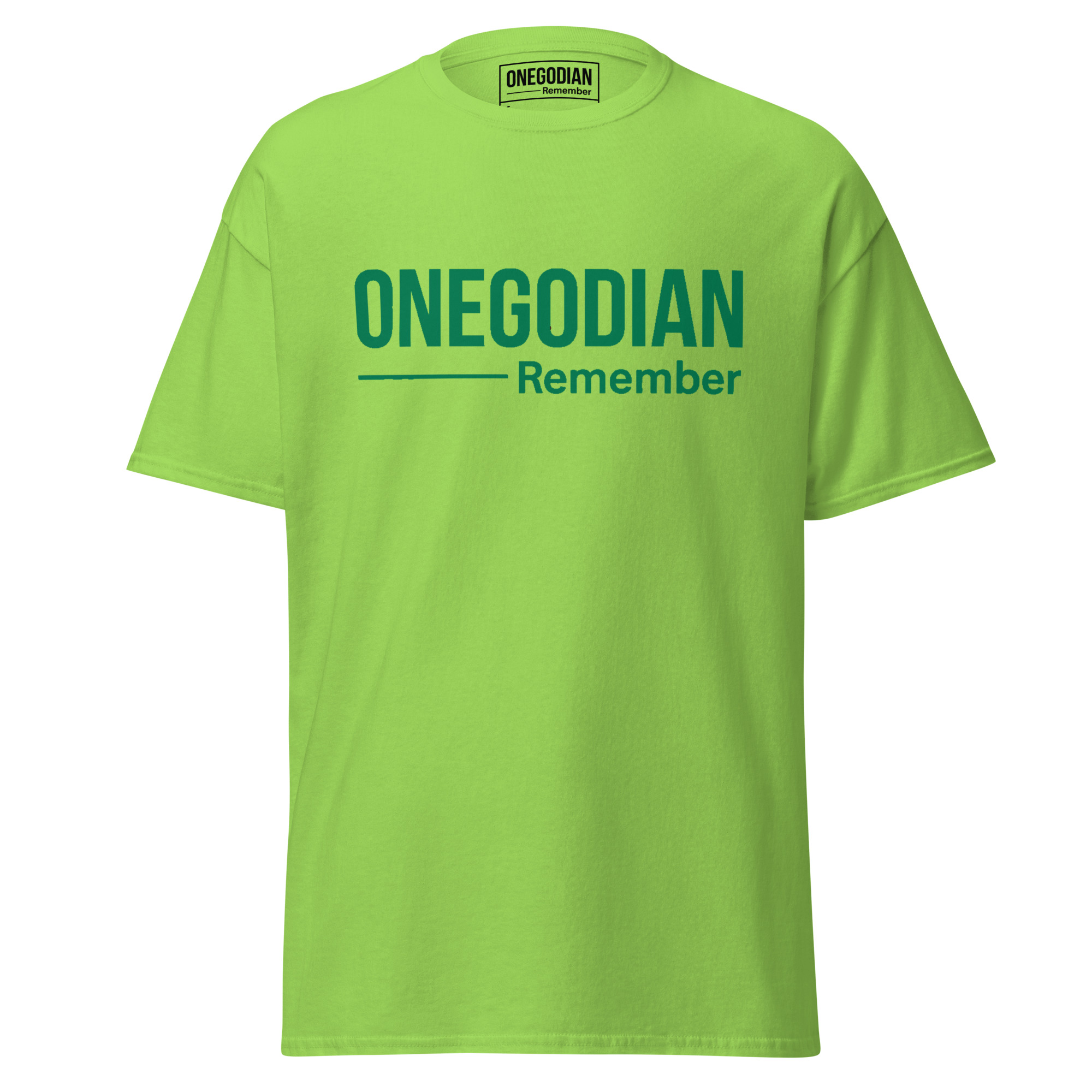 ONEGODIAN: Remember – Unisex classic tee - Green - Image 10