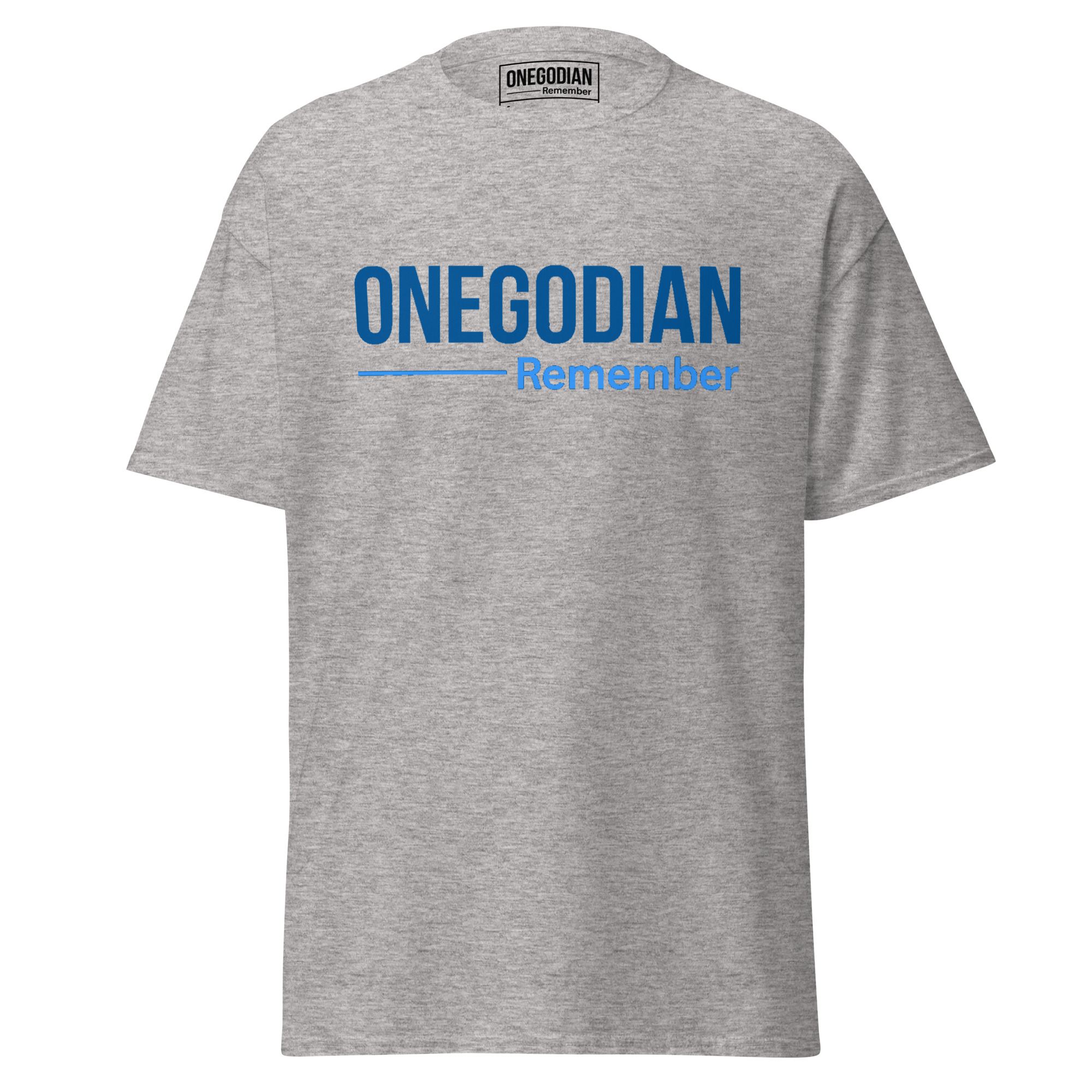 ONEGODIAN: Remember – Unisex classic tee - Royal & Aqua - Image 2