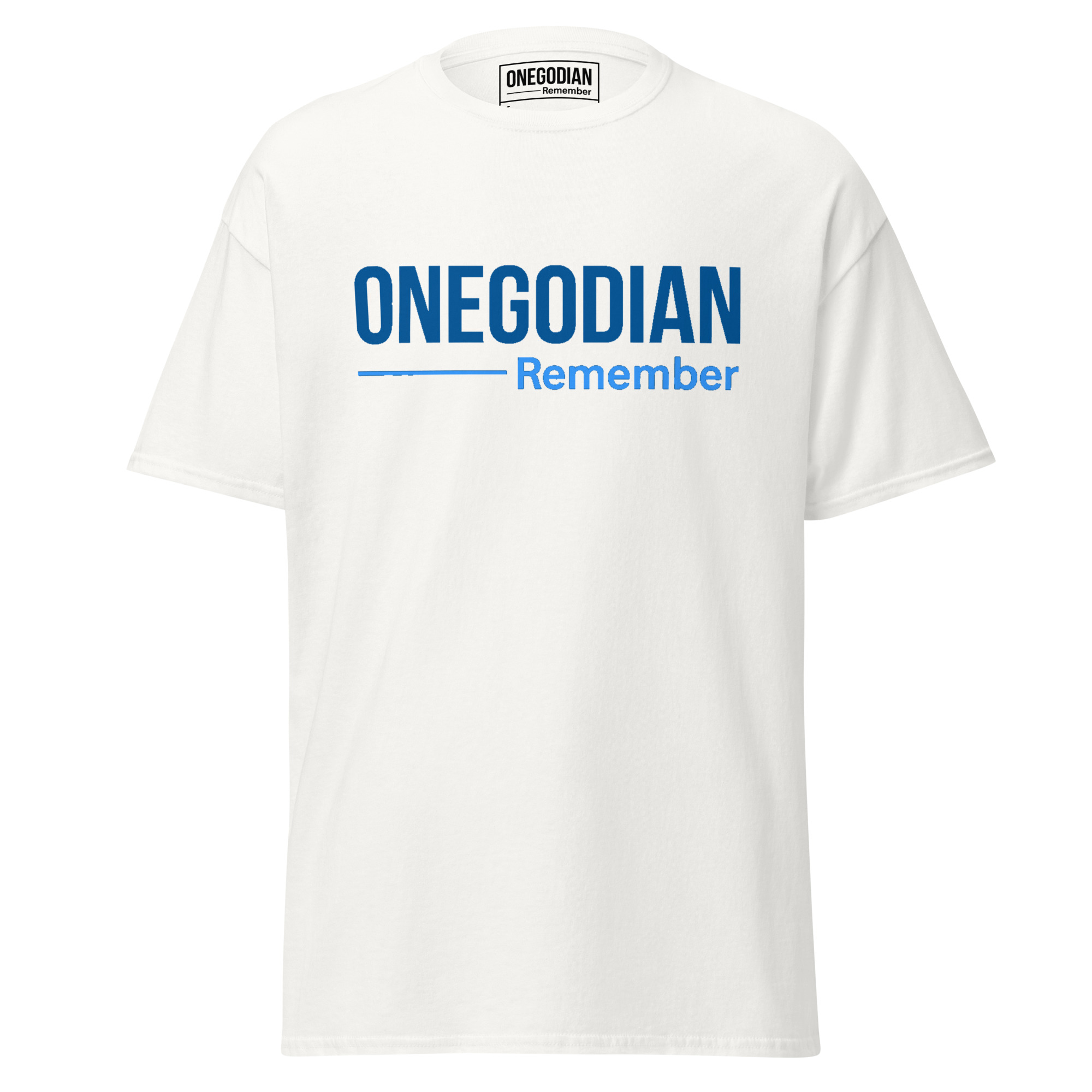 ONEGODIAN: Remember – Unisex classic tee - Royal & Aqua - Image 7