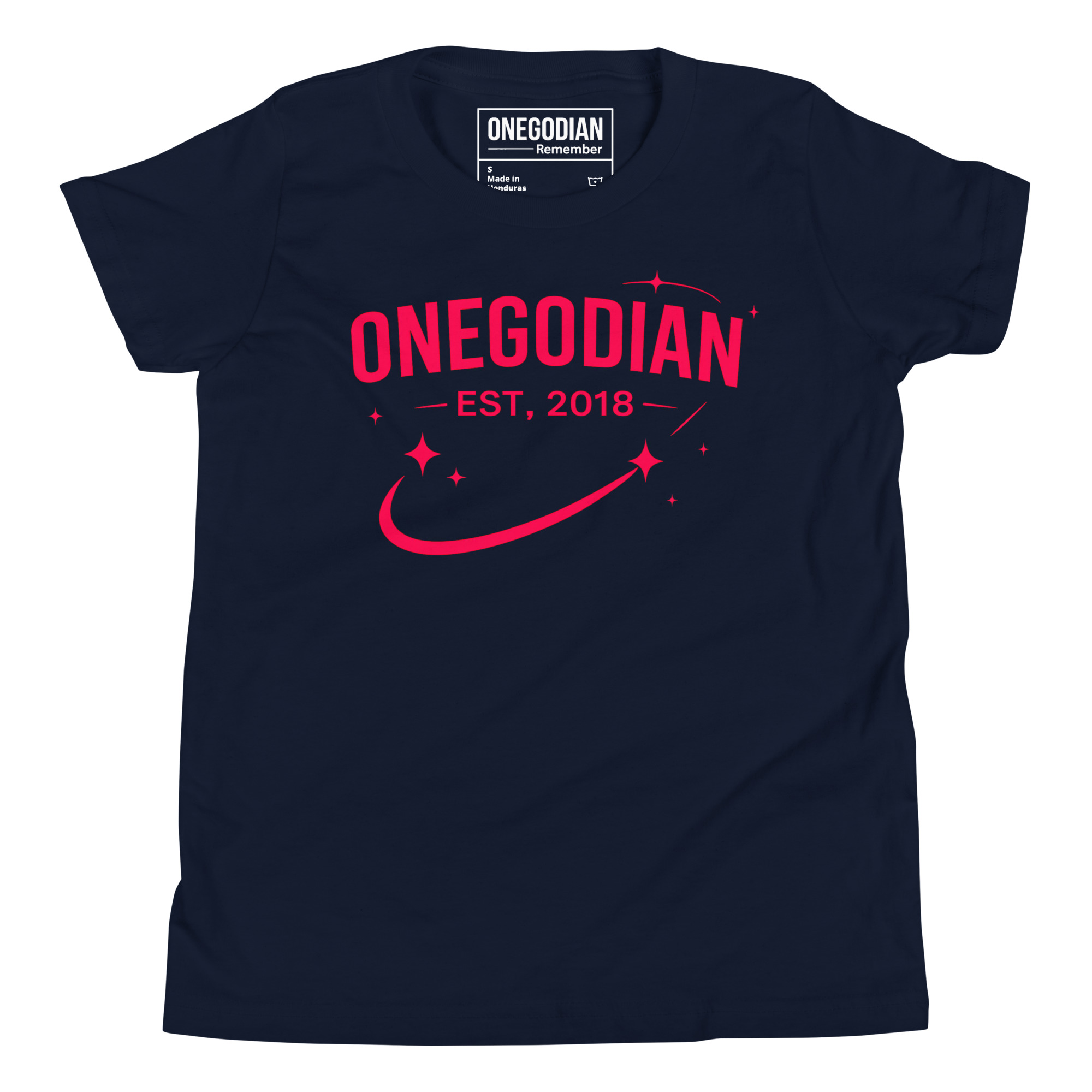 ONEGODIAN: Shooting Star – Youth Short Sleeve T-Shirt – Pink - Image 6