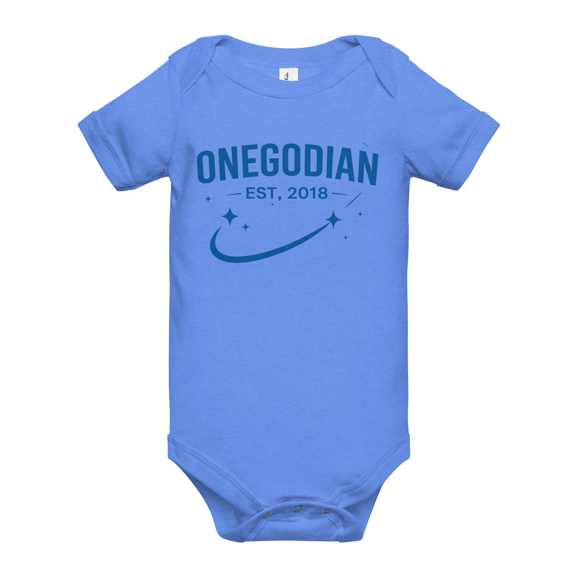ONEGODIAN: Shooting Star – Baby short sleeve one piece – Royal - Image 2