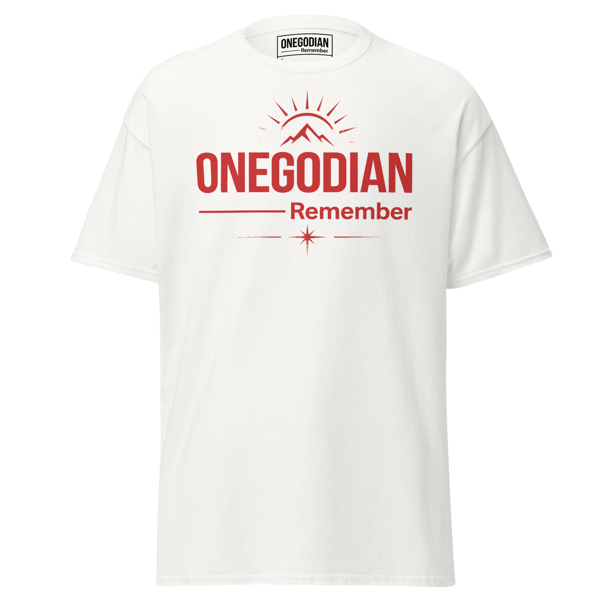 OneGodian: Remember The Mountain - Unisex classic tee - Red - Image 13