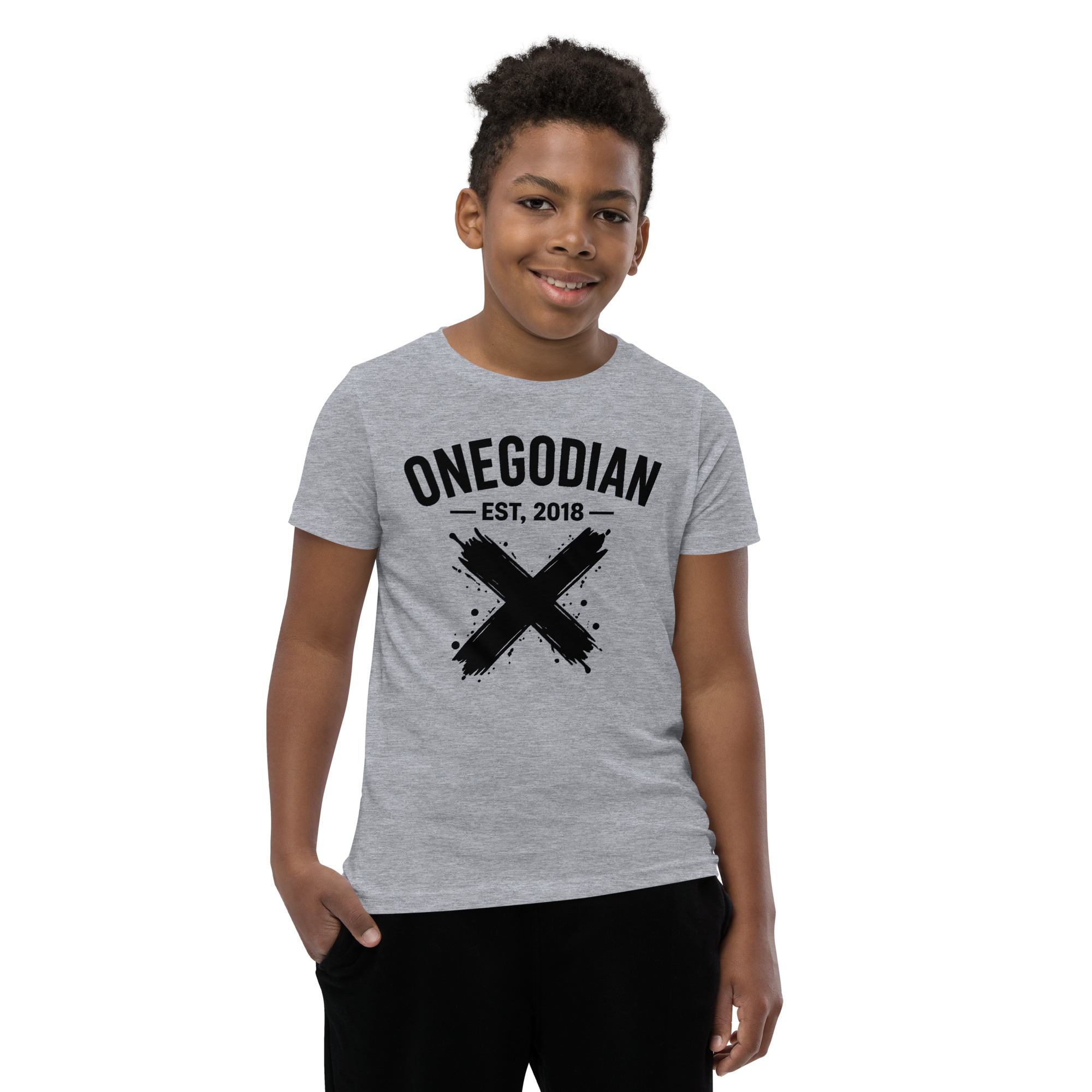 ONEGODIAN: X – Youth Short Sleeve T-Shirt – Black - Image 3