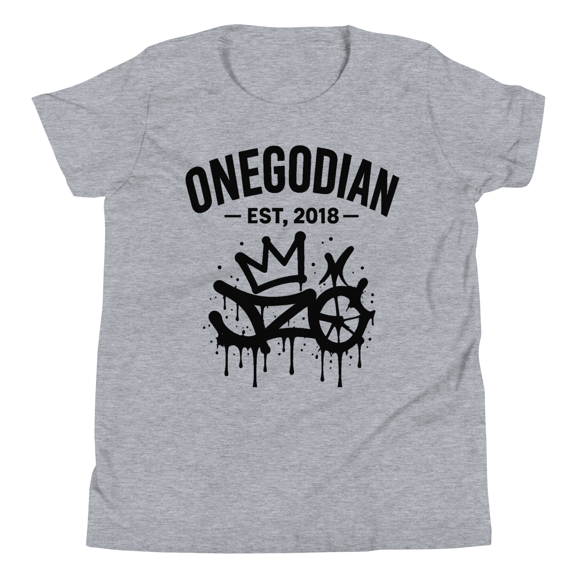 ONEGODIAN: New King – Youth Short Sleeve T-Shirt – Black - Image 9