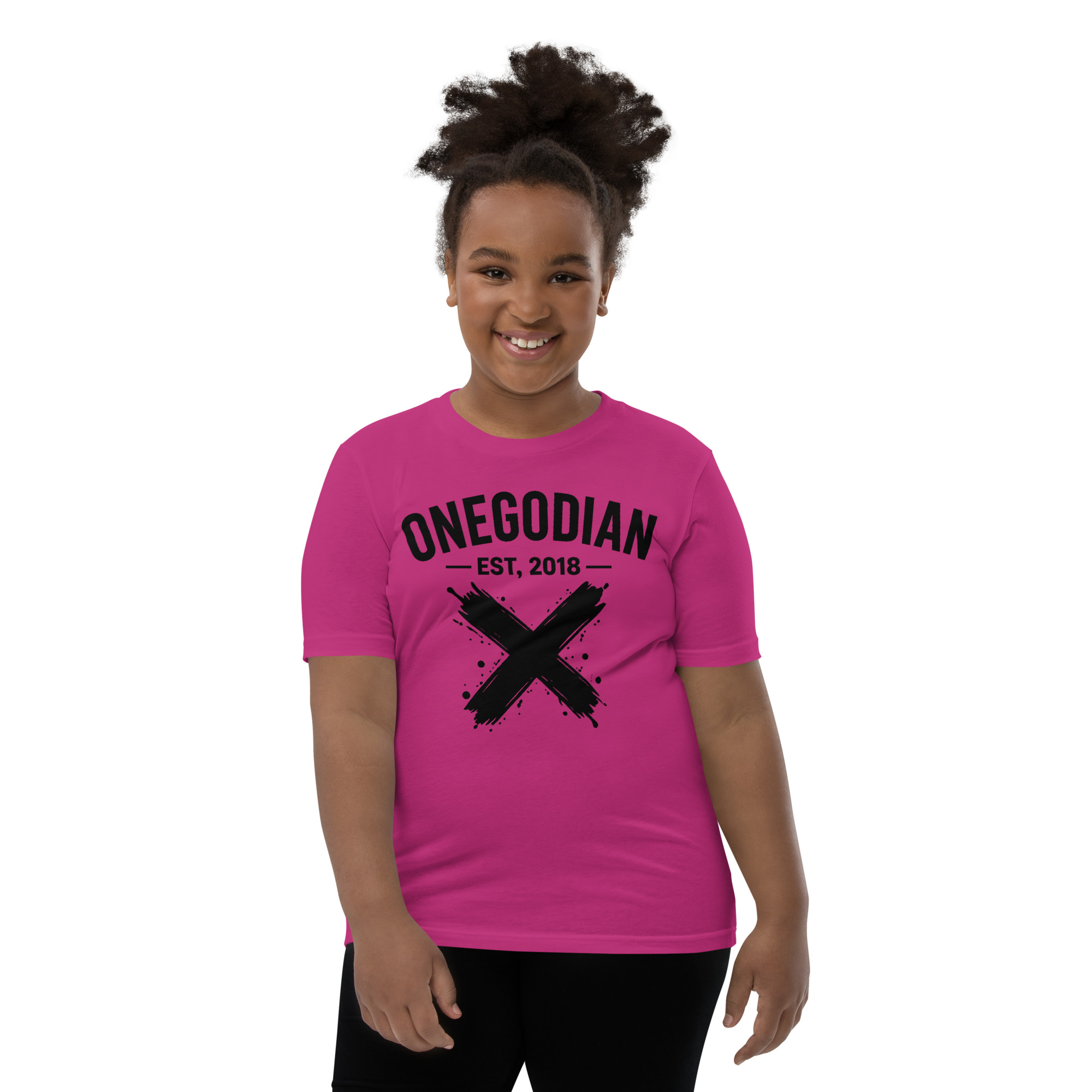 ONEGODIAN: X – Youth Short Sleeve T-Shirt – Black - Image 2