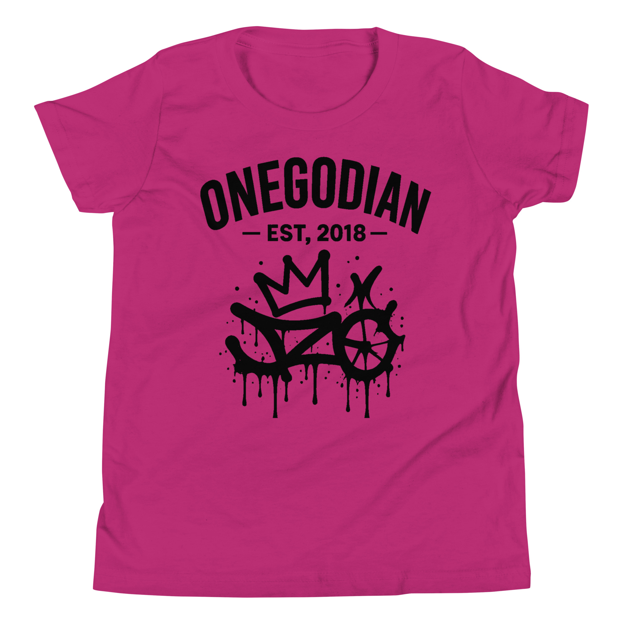 ONEGODIAN: New King – Youth Short Sleeve T-Shirt – Black - Image 5