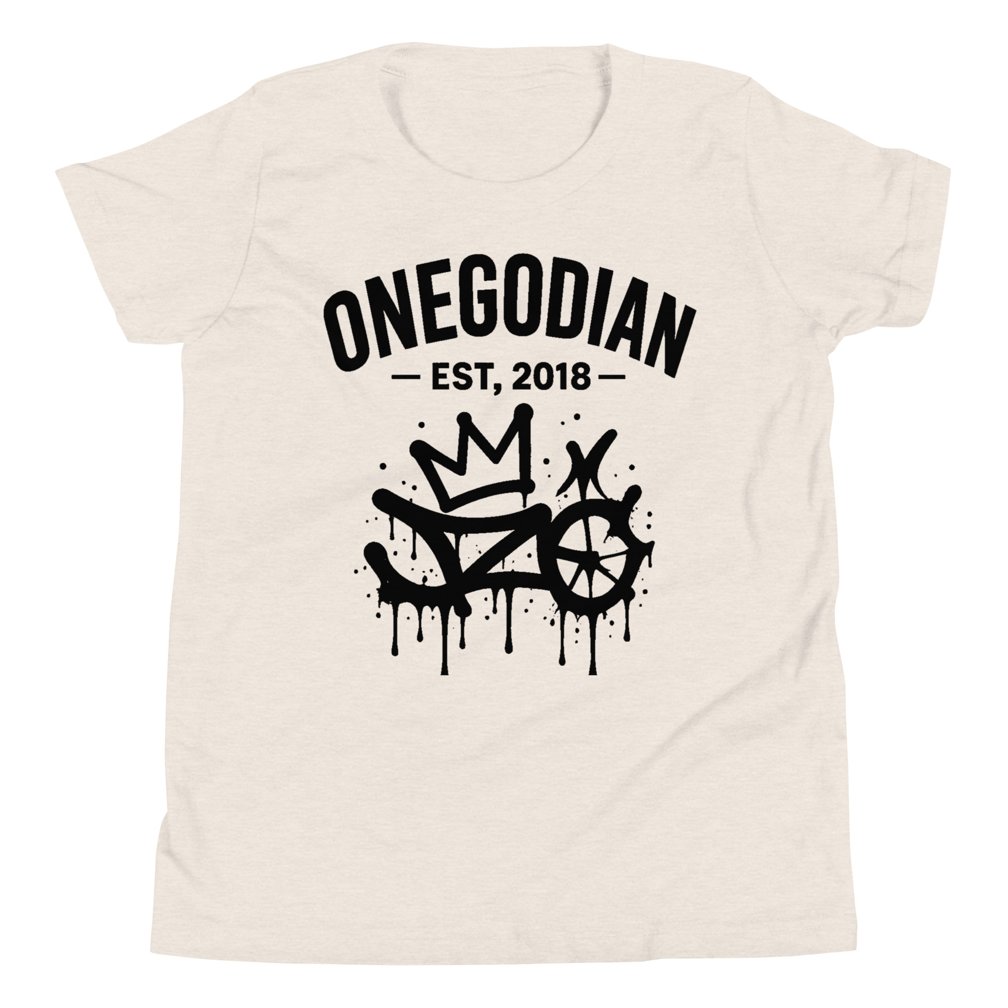 ONEGODIAN: New King – Youth Short Sleeve T-Shirt – Black - Image 15