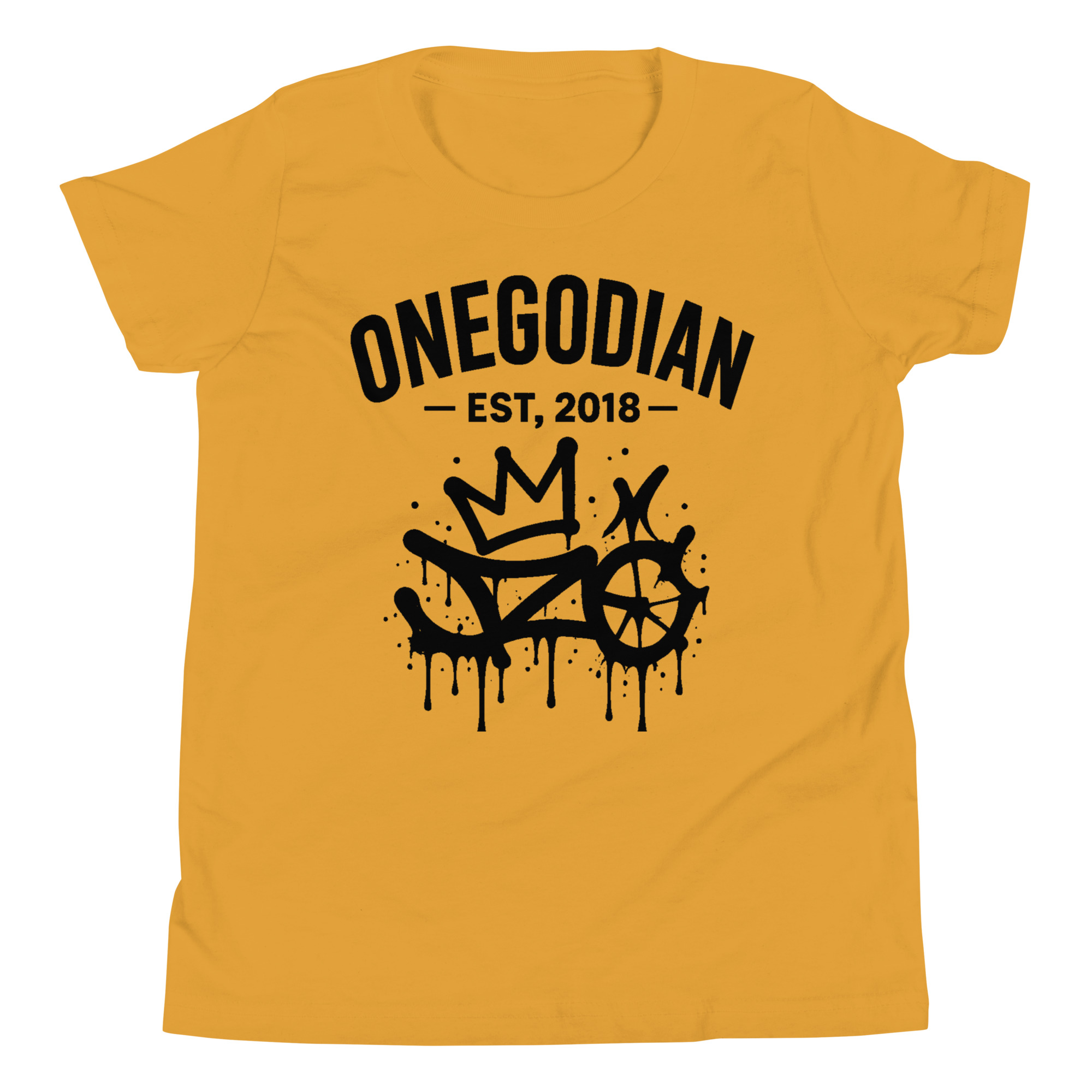 ONEGODIAN: New King – Youth Short Sleeve T-Shirt – Black - Image 11
