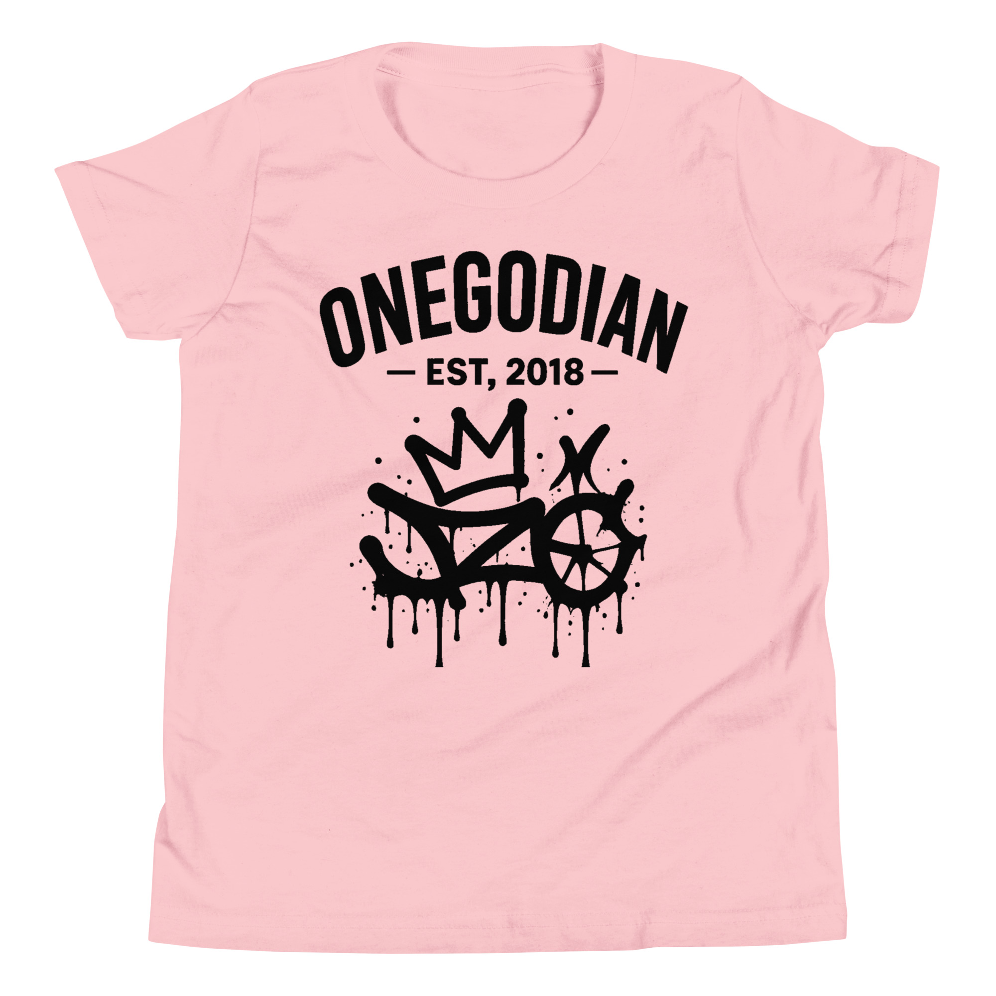 ONEGODIAN: New King – Youth Short Sleeve T-Shirt – Black - Image 13