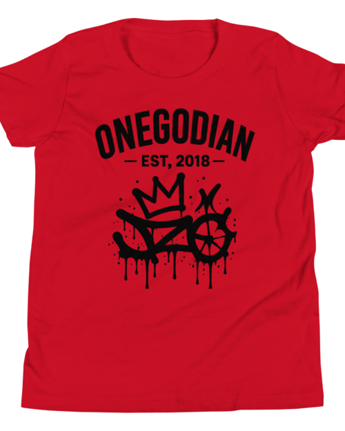 ONEGODIAN: New King – Youth Short Sleeve T-Shirt – Black