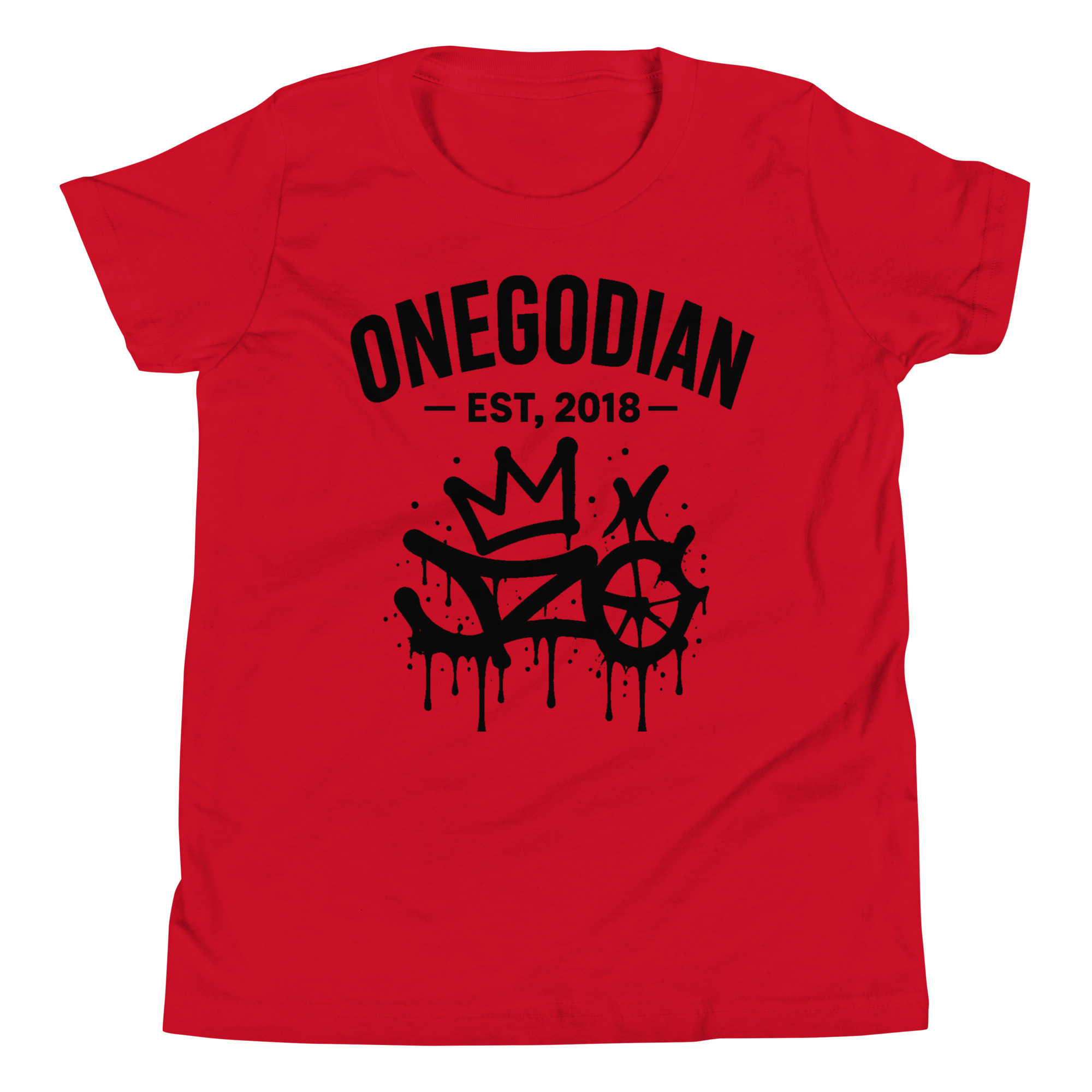 ONEGODIAN: New King – Youth Short Sleeve T-Shirt – Black
