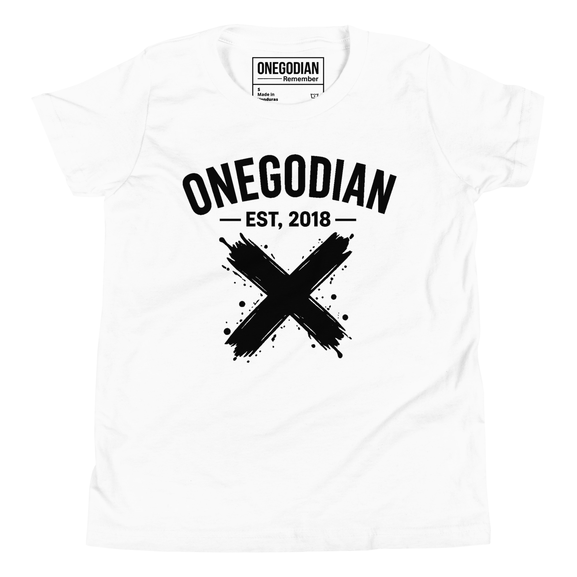 ONEGODIAN: X – Youth Short Sleeve T-Shirt – Black - Image 24