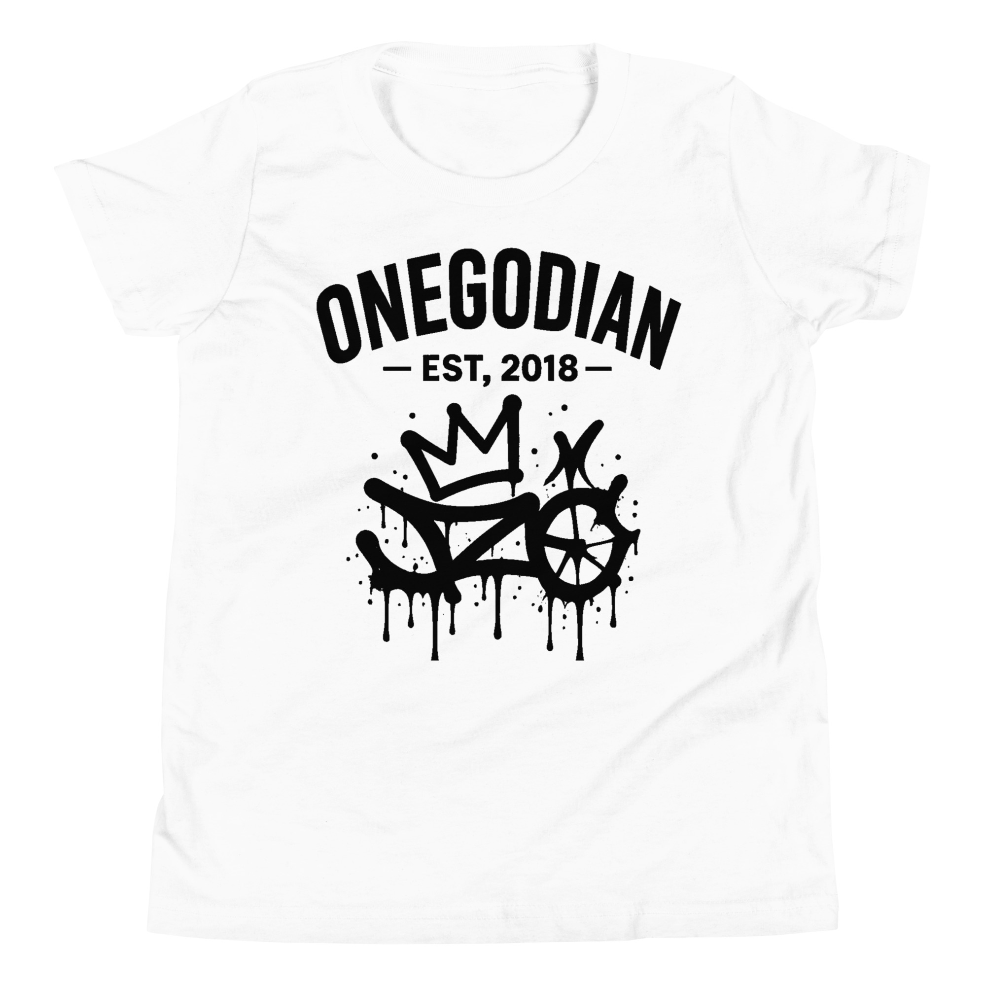 ONEGODIAN: New King – Youth Short Sleeve T-Shirt – Black - Image 19